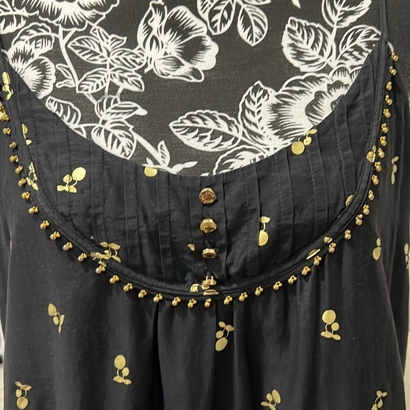 Juicy Couture BLACK LABEL spaghetti strap black and gold cherry BoHo dre… - Picture 5 of 9